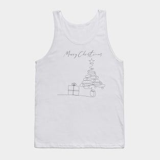 Christmas Tree Line Art Tank Top